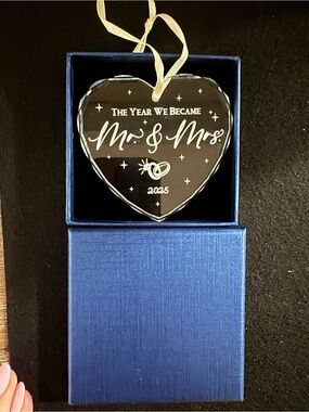 Glass Ornament. The year we became Mr. & Mrs. 2025.